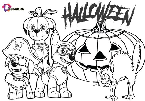 paw patrol halloween party  printable coloring page bubakidscom
