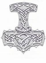 Hammer Thor Mjolnir Norse Thors Symbole Wikinger Marteau Martillo Mythology Nordische Mythologie Tatouage Keltische Mjölnir Rune Runen Tatoo Symboles Vikings sketch template