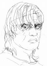 Rambo Sylvester Stallone Draw Step Dragoart sketch template