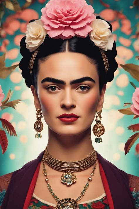 wall art print frida kahlo floral beauty europosters