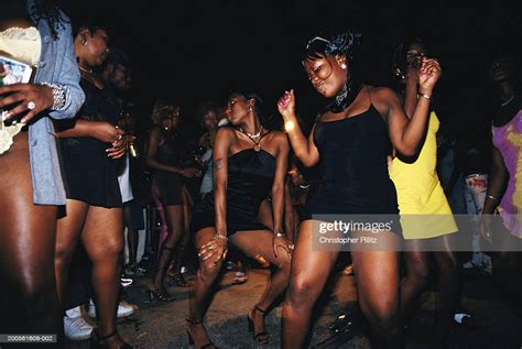 Jamaica Kingston Group Of Women Dancing In Street Night