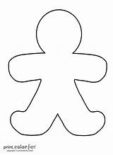 Gingerbread Man Coloring Template Blank Pages Color Print Christmas Kids Ginger Printables Person Printable Outline Crafts Fun Cards Printcolorfun Boy sketch template