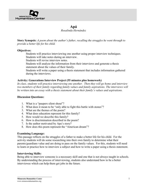 interview paper  format  personal interview