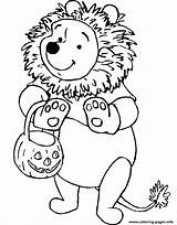 Halloween Pooh Coloring Pages Disney Winnie Printable Lion Color Info Fall Kids Print sketch template