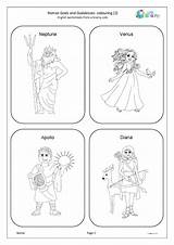 Gods Roman Goddesses Colouring Greek Urbrainy Resources Monthly sketch template