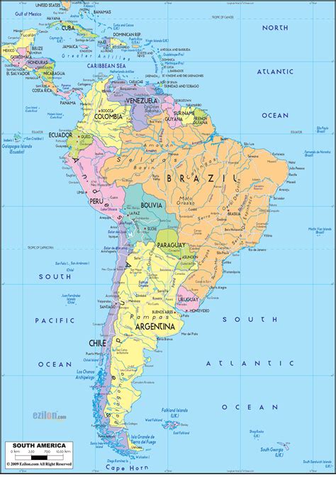 south america map