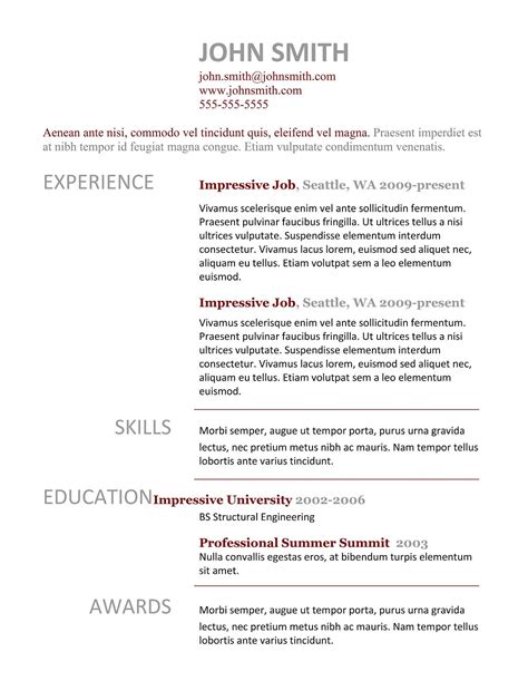 resume template examples imagesee