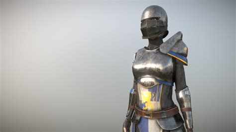 medieval fantasy female armor set download free 3d model by