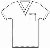 Scrub Scrubs Nurse Outline Shirt Nurses Clip Sketch Coloring Cards Shaped Template Nursing Pattern Tops Card Doctor Tunic Board Pages sketch template