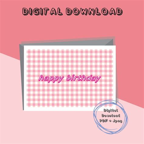 happy birthday card digital card printable card fun etsy