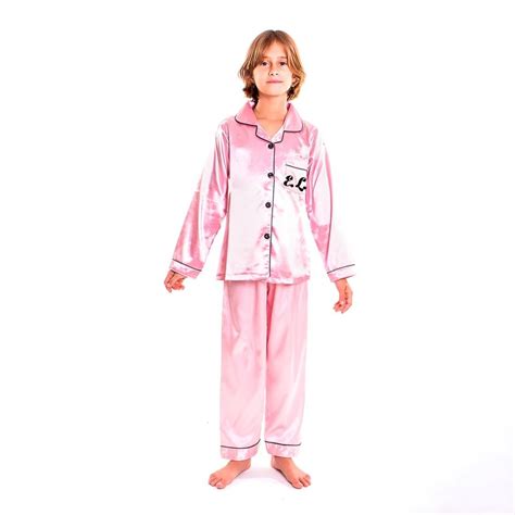 kids satin pajamas set long pants long sleeves   satin pyjama set satin pajamas silk