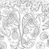 Coloring Paradise Tropical Canvas sketch template