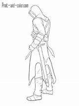 Coloring Creed Altair sketch template