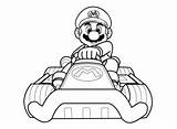 Mario Kart Coloring Pages Kids Color Print Printable Simple sketch template