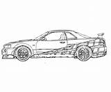 Furious Fast Coloring Car Drawings Pages Cars Skyline Drawing Sketch Printable Color Sheets Drawingskill Kids Source sketch template