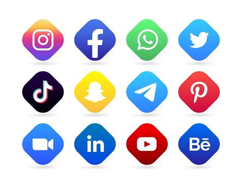 social media logo button  vector art  vecteezy