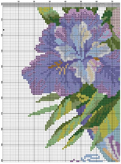 cross stitch pattern irises vyshitye krestikom tsvety vyshitye