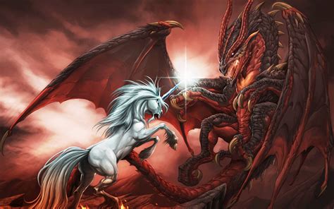 fantasy dragons unicorn animals mythical mystical magic battle