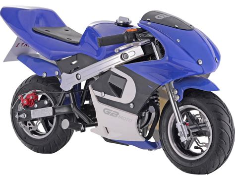 mototec gbmoto gas pocket bike cc  stroke mini motorcycle blue