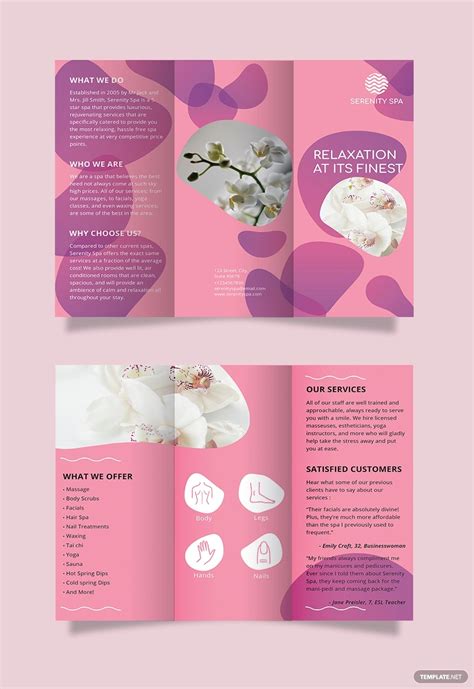 modern spa brochure designs ai docs pages  design design