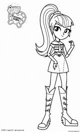 Pony Equestria Girls Coloring Little Pages Sonata Printable Dusk Print sketch template