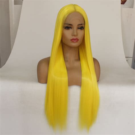 density straight yellow lace front hair wig change wigs