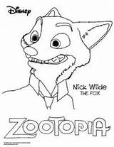 Coloring Gazelle Pages Getcolorings Zootopia Nick Wilde sketch template