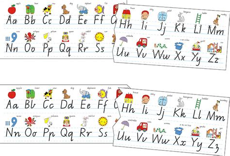 alphabet desk strips nsw foundation font learning   fun