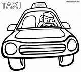 Taxi Coloring Pages Colorings Driver Print sketch template