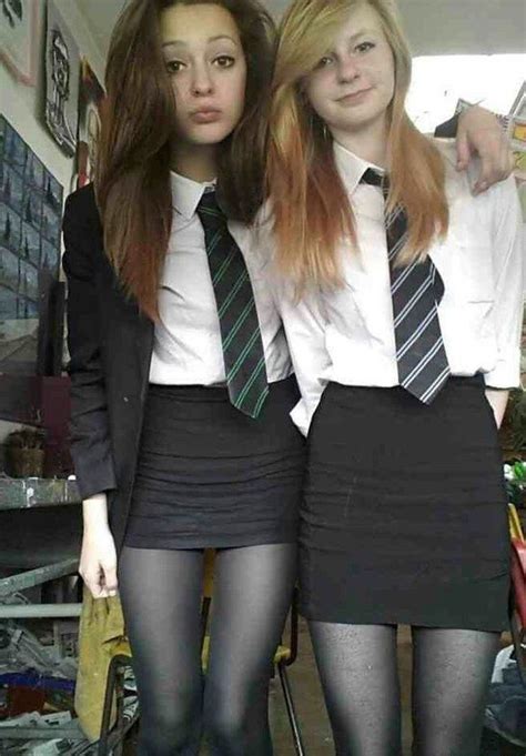 schooluniformfashions two fashionable school girls pose