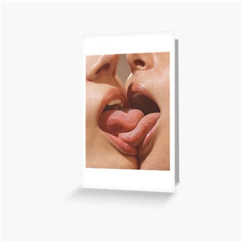 Lesbian Kiss Foreplay Greeting Card By Weirdandbizarre Redbubble