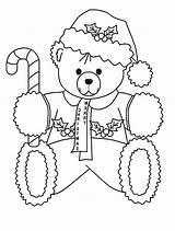 Bear Candy Coloring Teddy Pages Cane Holding Holidays Sheet sketch template