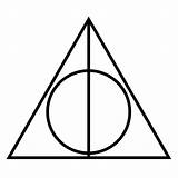 Deathly Hallows Driehoek Symbool Reliques Dood Relieken Magiques Objets Rowling Baguette Symbole Deathlyhallows Tatoo Cirkel Teken Er Steen Vectorified Afgeronde sketch template