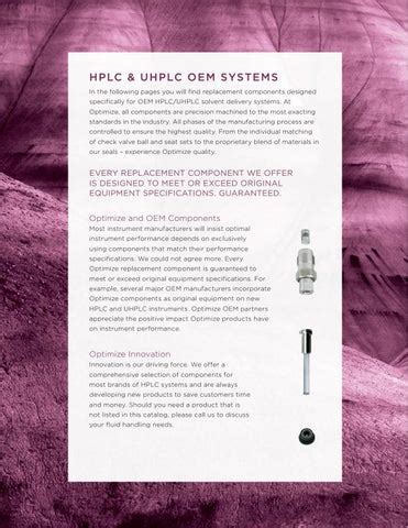 hplc uhplc oem system replacement parts  optimize technologies issuu