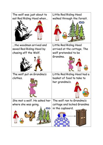 Story Sequencing Little Red Riding Hood By V1990 Teaching Resources