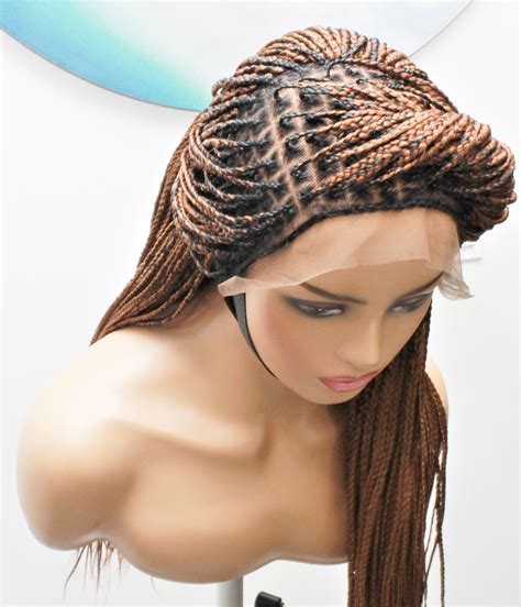 Fully Hand Braided Lace Frontal Wig Knotless Braids Knotless Etsy