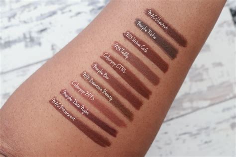 brown lip liners     nyx lip liner swatches brown lip