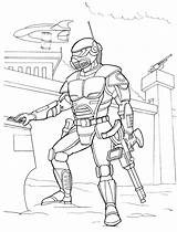 Coloring Warrior Pages Futuristic Wars sketch template