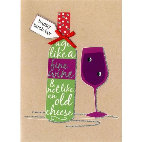 Hand Finished Fine Wine Birthday Card From Ocado