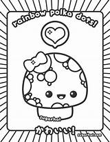 Kawaii Coloring Pages Cute Food Printable Print Sheets Sugarhai Colouring Kids Polka Adults Book Color Mushroom Kawai Rainbow Super Dot sketch template