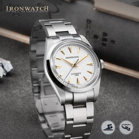ironwatch mens dress luxury  mm white dial sapphire miyota  automatic movement