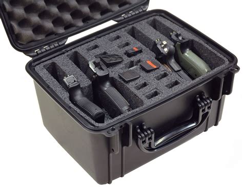 waterproof 4 pistol case with silica gel case club hunting gun storage