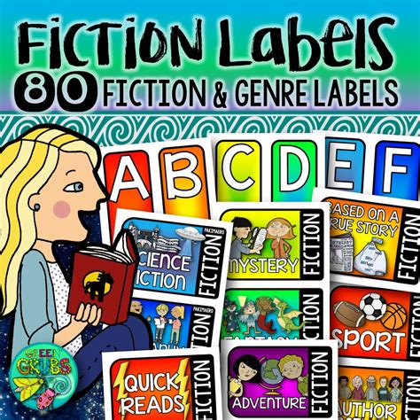 fiction genre library labels english