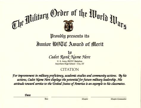 leadership award sample certificate