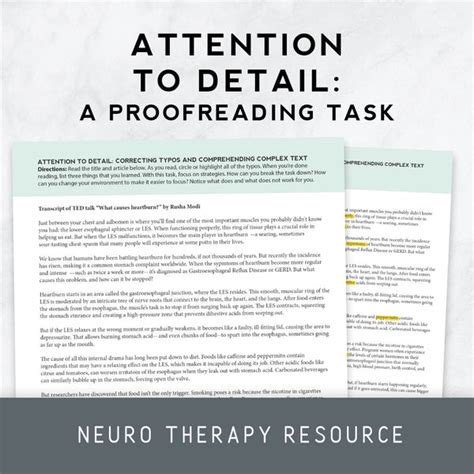 attention  detail  proofreading task therapy insights