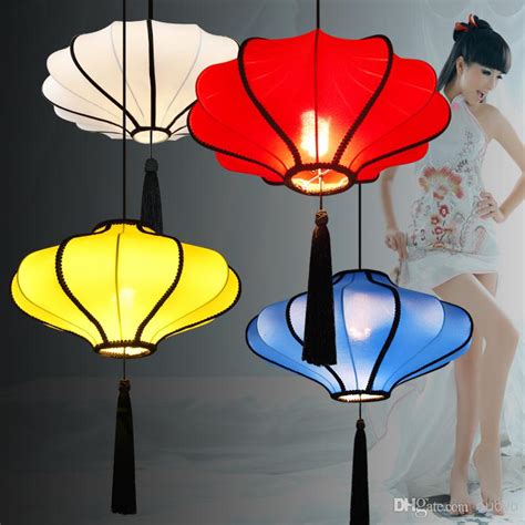 20 chinese style fabric lantern tassels ceiling pendant