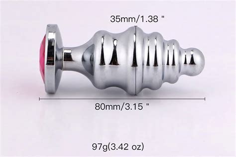 Thread Anal Plug With Gem Different Size Middle Metal Butt Plug Sexy
