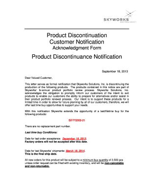 product discontinued letter fill  printable fillable blank