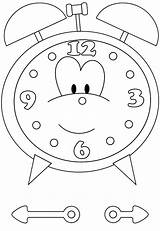 Clock Coloring Pages Alarm Cartoon sketch template