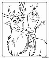 Sven Frozen Coloring Disney Olaf Pages Printable sketch template